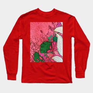 Tropical leaves Long Sleeve T-Shirt